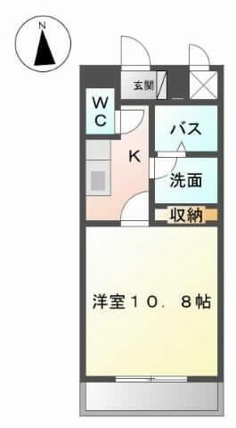 グリーンパレス(1K/1階)の間取り写真