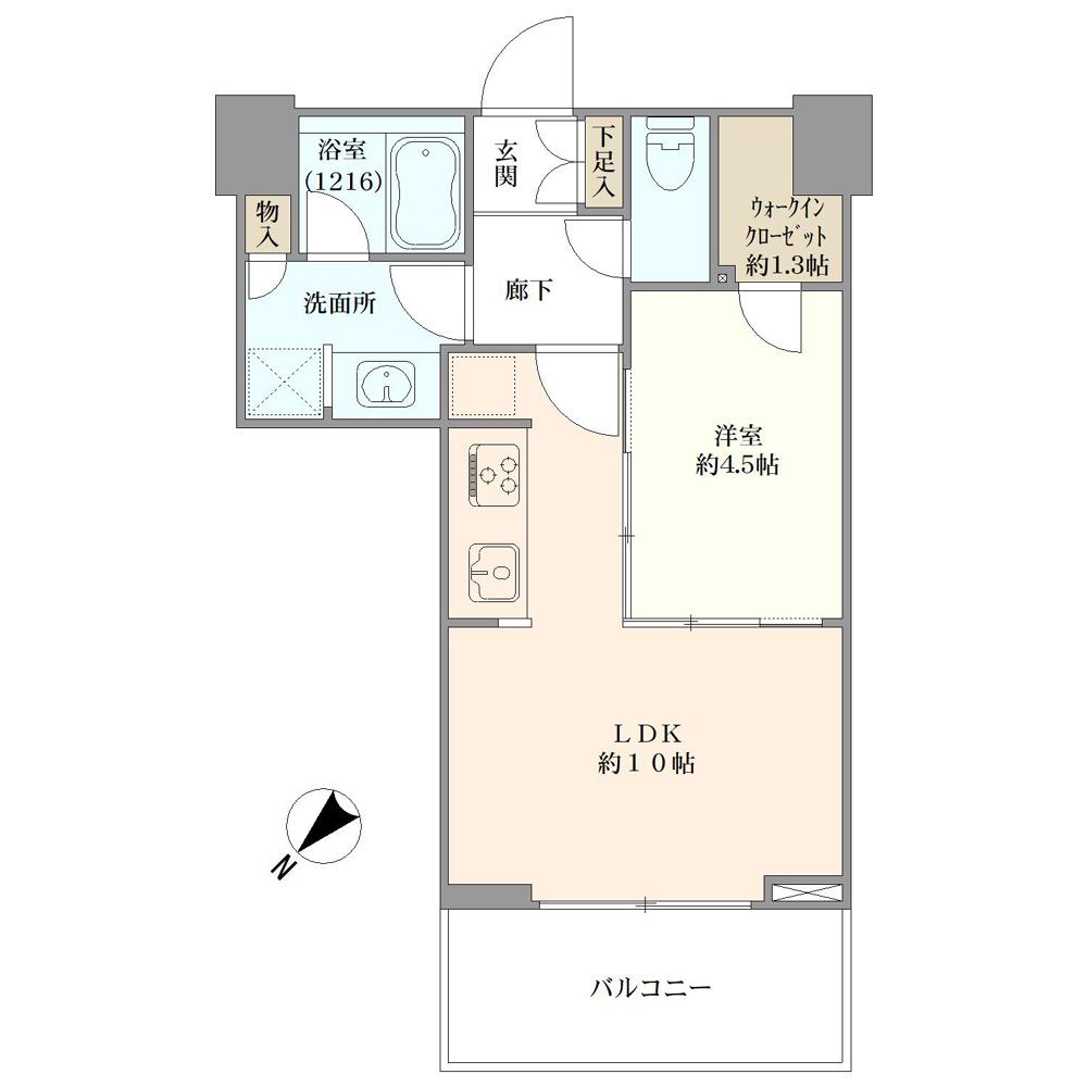 アウルタワー(1LDK/14階)の間取り写真