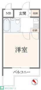 ジョルジュ磯子(1K/2階)の間取り写真