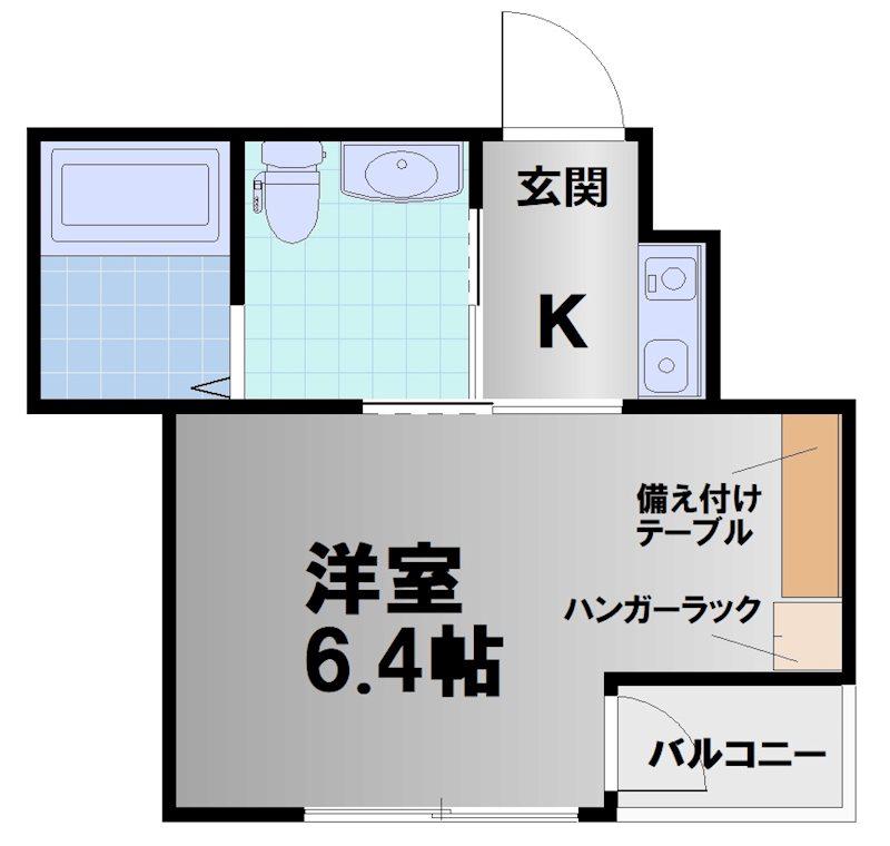 ノ・レーヴ堀川高辻(1K/1階)の間取り写真