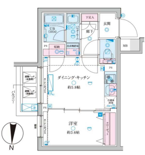 ジェノヴィア京成立石V(1K/3階)の間取り写真