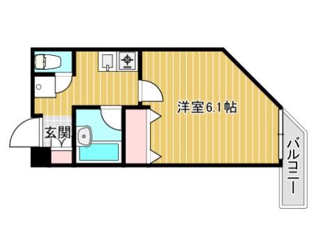 ドエル堀江南(1K/11階)の間取り写真