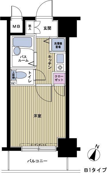 フェニックス笹塚壱番館(1K/4階)の間取り写真