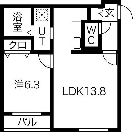 AMBITION NAKAJIMA PARKアンビションナカジマパー(1LDK/2階)の間取り写真