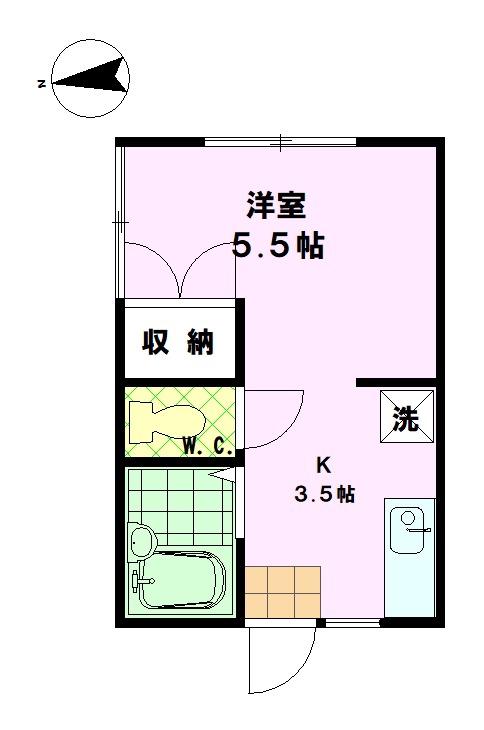 コーポサンライズ(1K/1階)の間取り写真
