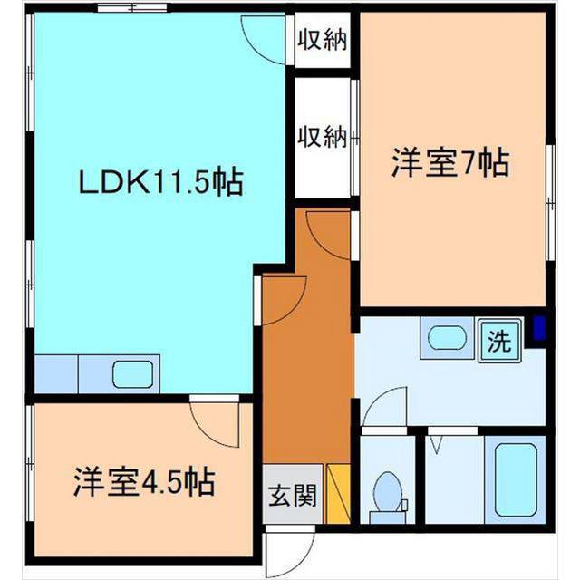 ワイズハウス(2LDK/1階)の間取り写真
