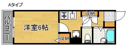アライブ滝本(1K/1階)の間取り写真
