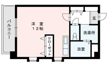 グレイスフルマンション東比恵(ワンルーム/2階)の間取り写真
