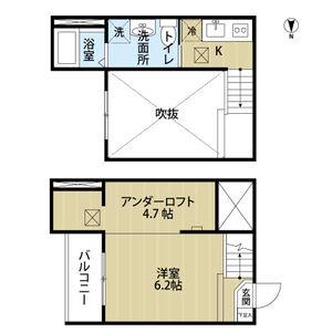 ステラ川西(1K/2階)の間取り写真