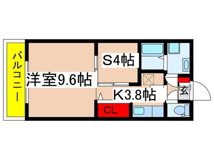ベクヴェーム(1SK/2階)の間取り写真