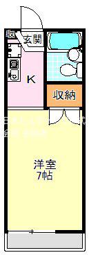 MOUNTAIN VILLAGE(1K/2階)の間取り写真