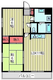 KYリーフ(2LDK/2階)の間取り写真
