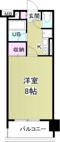 TKレジデンス(1K/4階)の間取り写真