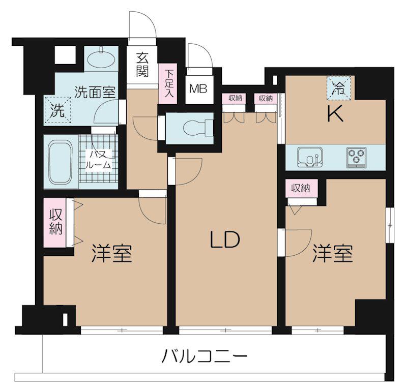 AXAS新江古田STA(2LDK/7階)の間取り写真