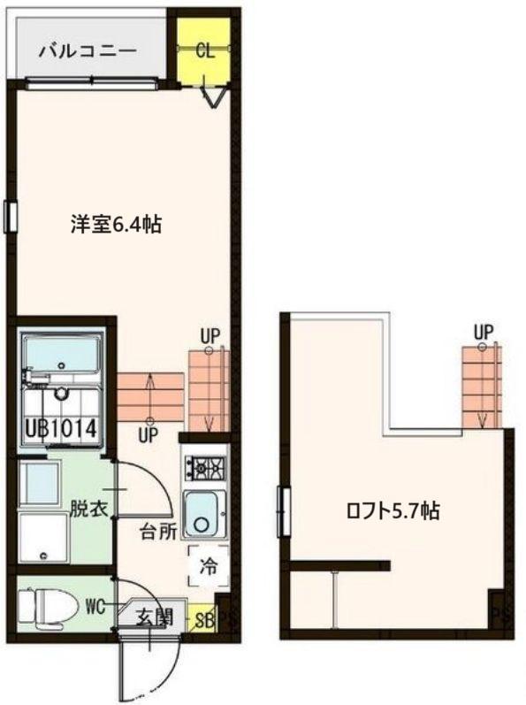 フローラ福住町(1K/1階)の間取り写真