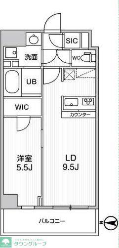 ALTERNA菊川II(1LDK/3階)の間取り写真