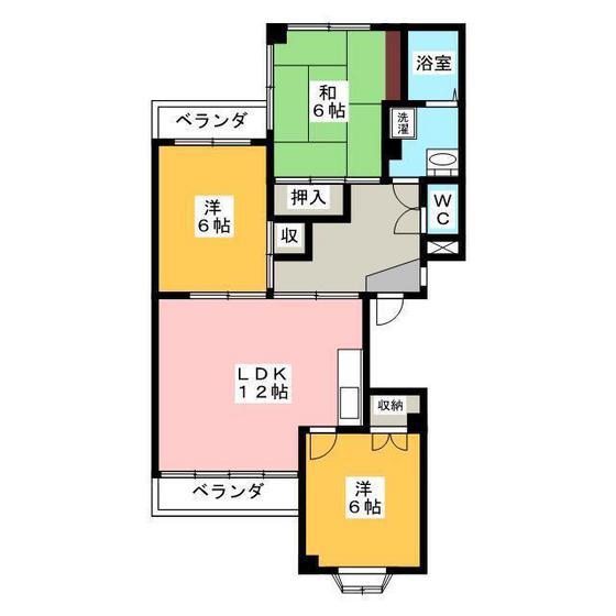 ドミール94(3LDK/2階)の間取り写真