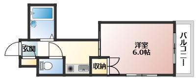 ヴィラ千田(1K/2階)の間取り写真