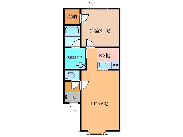 レーベン(1LDK/1階)の間取り写真