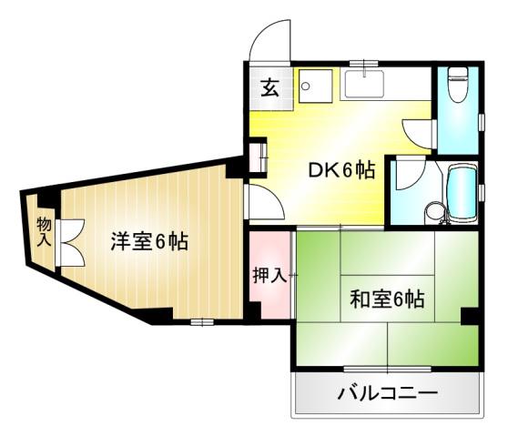 レジデンス野川(2K/2階)の間取り写真