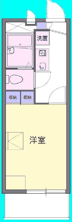 ドミール(1K/1階)の間取り写真