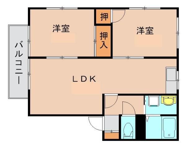 パークリージェント(2LDK/2階)の間取り写真