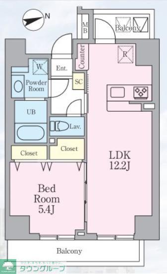 LYNNBARN(1LDK/5階)の間取り写真