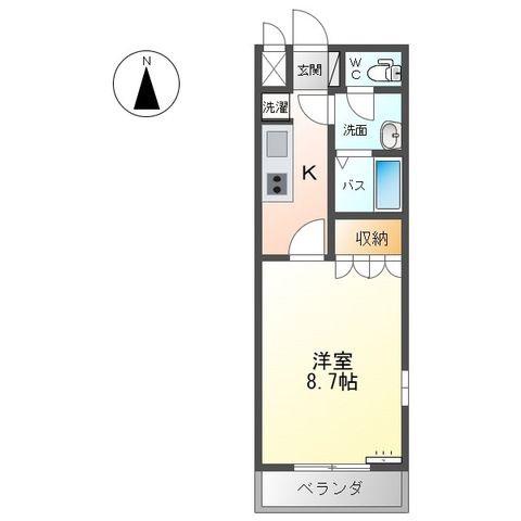 ルミエール(1K/1階)の間取り写真