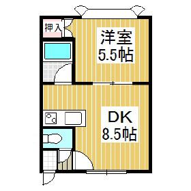 メゾンカルダス3(1DK/2階)の間取り写真