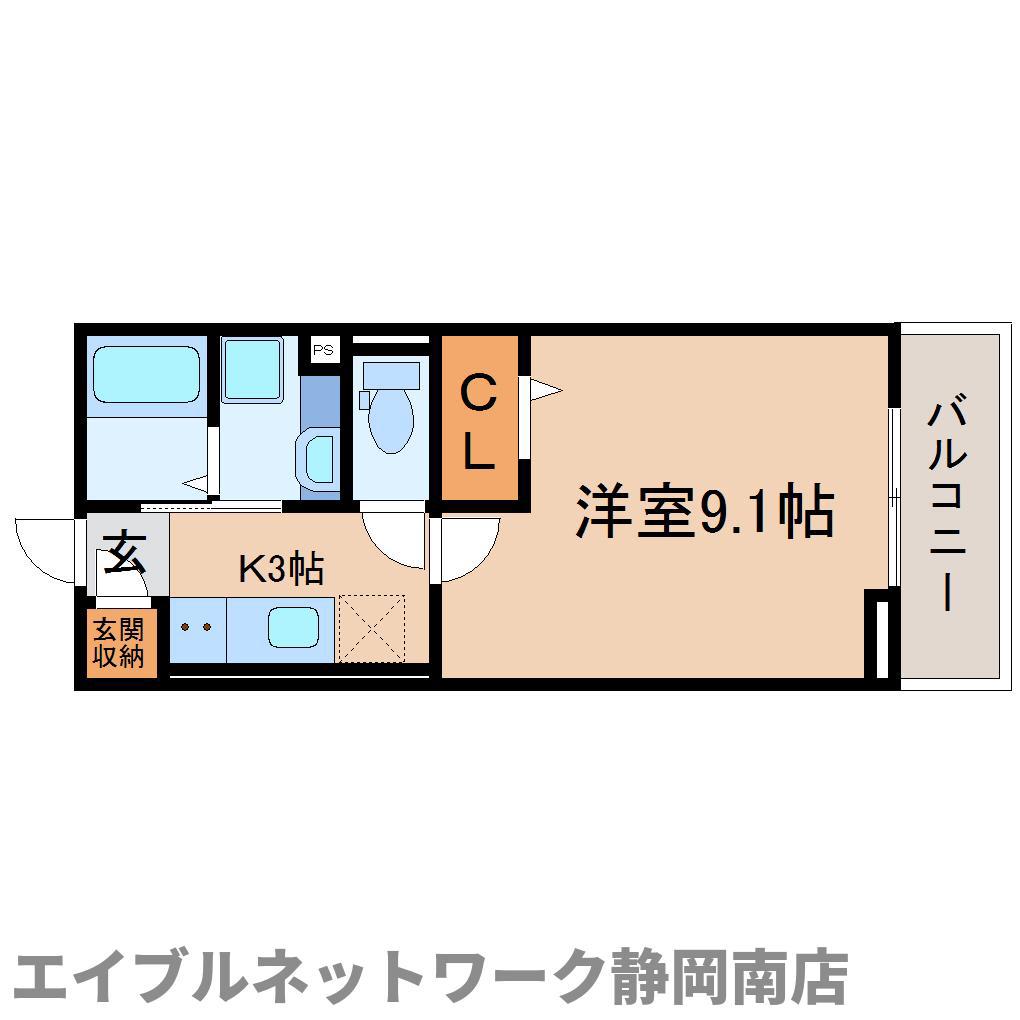 プランタン(1K/2階)の間取り写真