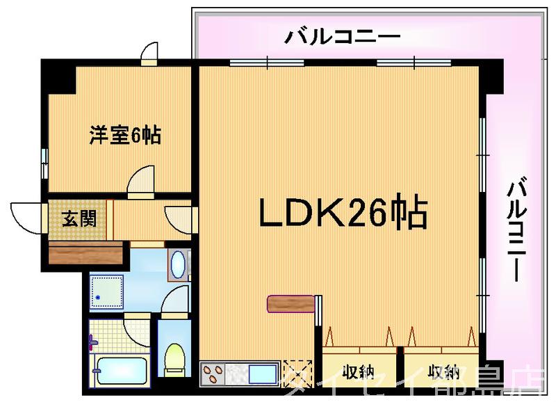 朝日プラザ都島(1LDK/8階)の間取り写真