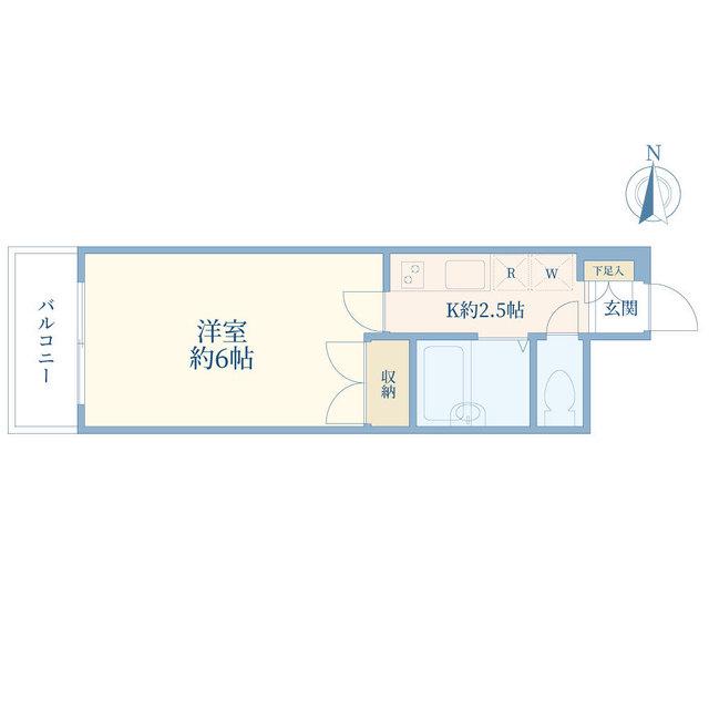K-SQUARE(1K/1階)の間取り写真