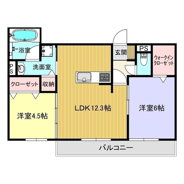 クレストI D(2LDK/2階)の間取り写真