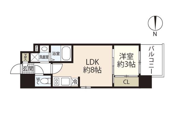LIVECASA鶴見町(1LDK/2階)の間取り写真