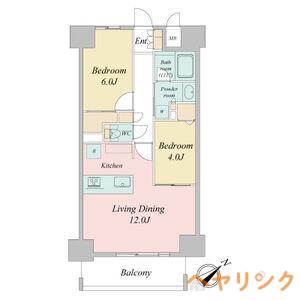 シーズンフラッツ本郷(2LDK/5階)の間取り写真