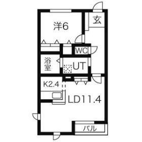 PRENDREⅡ(1LDK/1階)の間取り写真