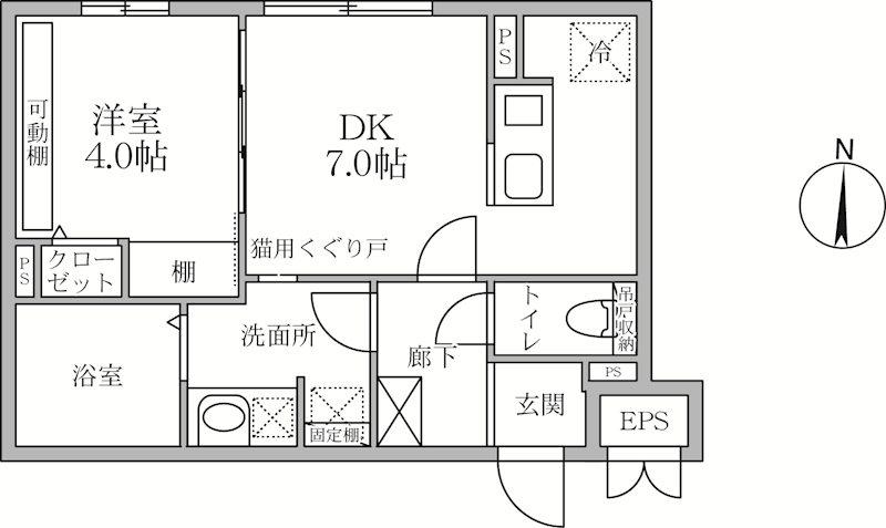 ラヴィエール大島&MEW(1DK/2階)の間取り写真