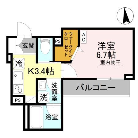 ソラリア(1K/3階)の間取り写真