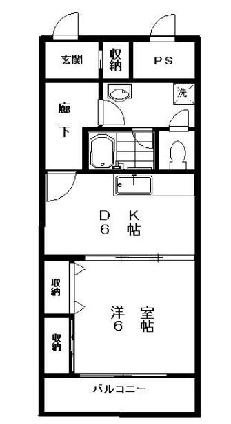 HOTODA.BLD(1DK/4階)の間取り写真