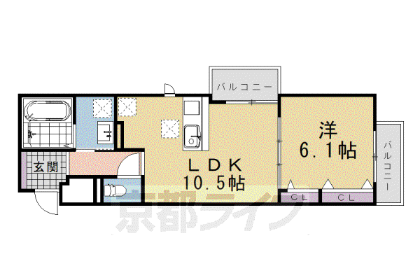 ブランヌーボー(1LDK/2階)の間取り写真
