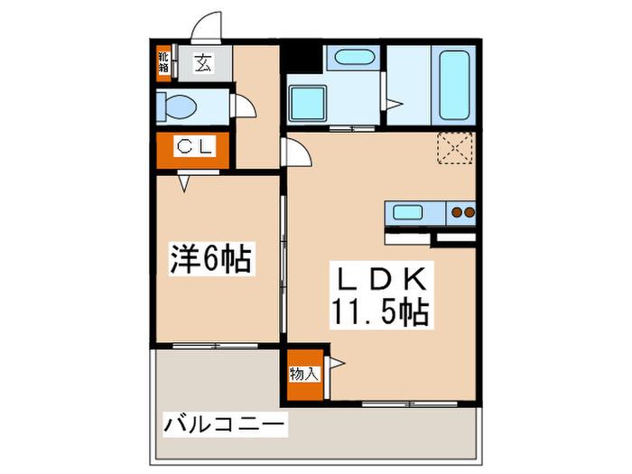 ヴィラ ホースシュー(1LDK/2階)の間取り写真