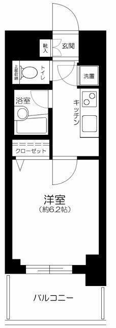 パレステュディオ渋谷ウエスト(1K/2階)の間取り写真