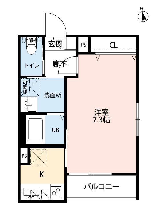 KISBIG市川(1K/2階)の間取り写真