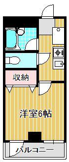 KSMヴァーチュ(1K/3階)の間取り写真