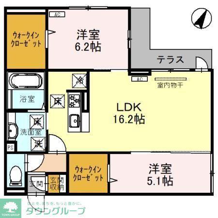 AVANZA BERL II(2LDK/1階)の間取り写真