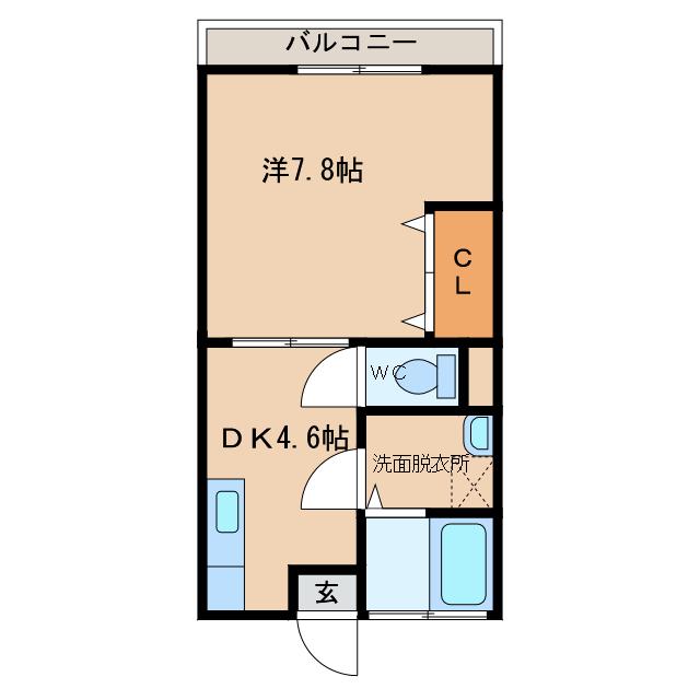 G HOUSE ST1(1DK/2階)の間取り写真