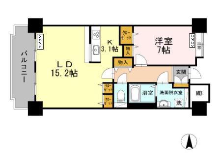 品川シーサイドビュータワーI(1LDK/19階)の間取り写真