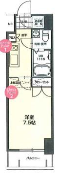 NO72 HARBOR イースト TOWER(1K/1階)の間取り写真