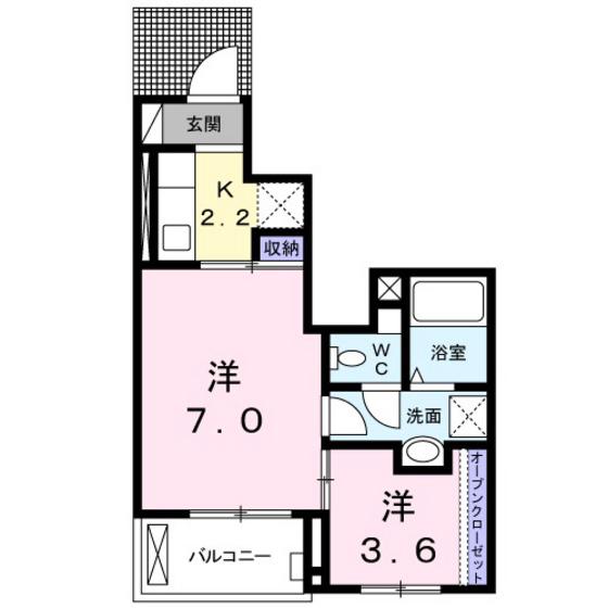クオーレ コイン通(1SK/1階)の間取り写真
