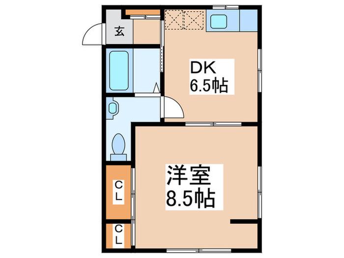 ひふみ荘(1DK/1階)の間取り写真